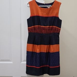 Loft Orange and Navy Sundress